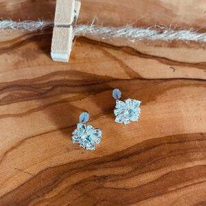 Elegant Silver Floral Earrings